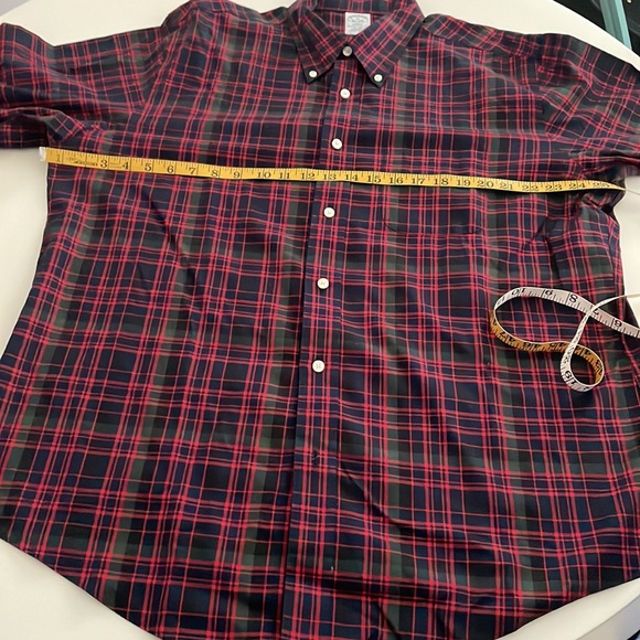 Brooks Brothers Plaid Red Green Navy long sleeve button down Shirt- XL - Picture 6 of 10